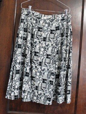 Vintage 80s Gitano Grandmacore Button Front Full Skirt, Large